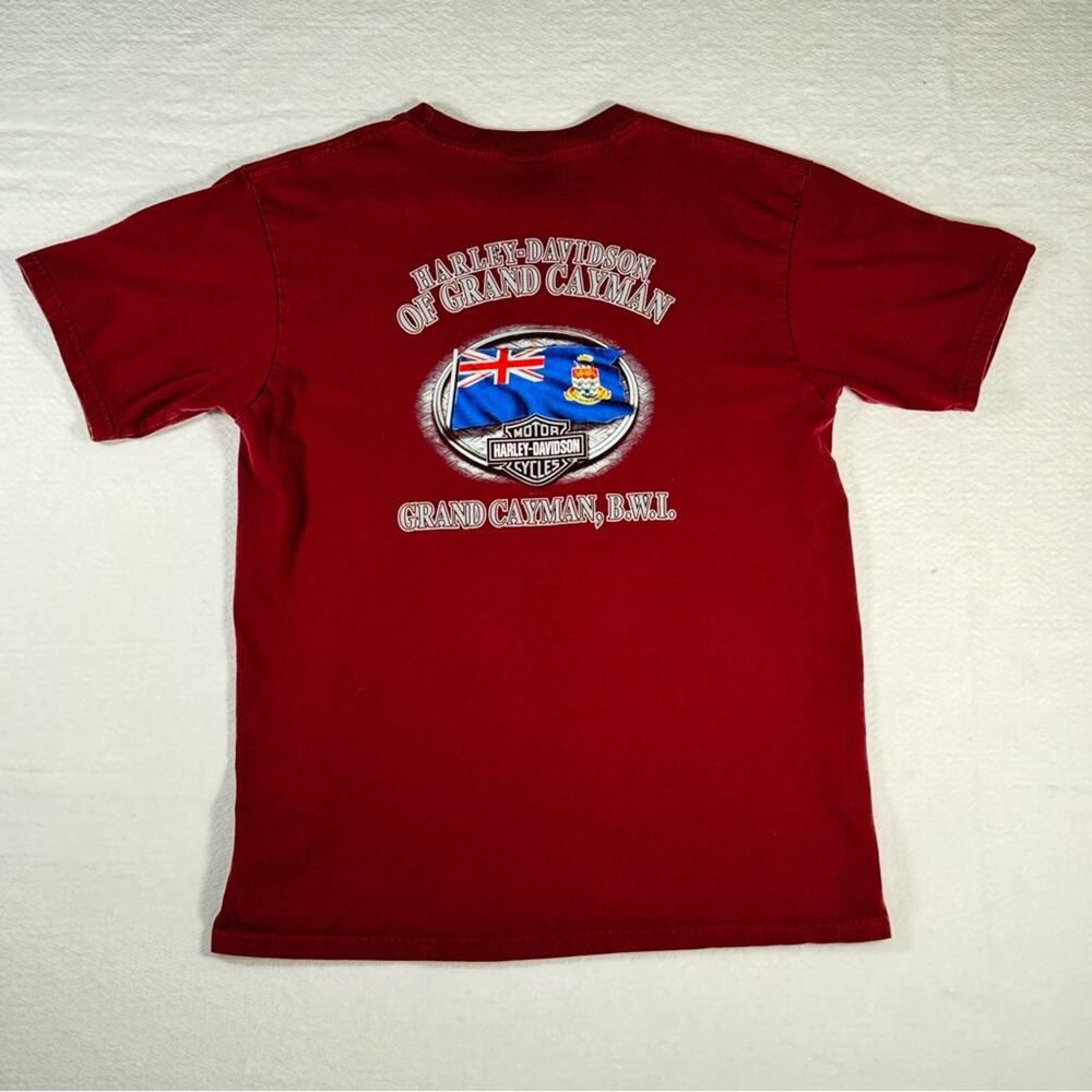 Harley Davidson Grand Cayman, B.W.I. Dealer Motorcycle Graphic T-shirt Men's L